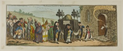 A Broad-Bottom gyászmenet alkotó: James Gillray