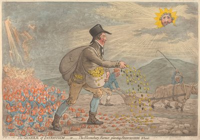 A hazafiság tábornoka - avagy - a bloomsburyi gazda, aki bedfordshire-i búzát vet alkotó: James Gillray