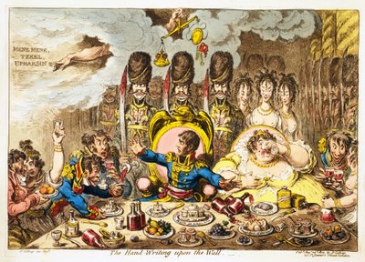 The Hand-Writing on the Wall, kocsma. 1803 (kézzel színezett metszet) alkotó: James Gillray