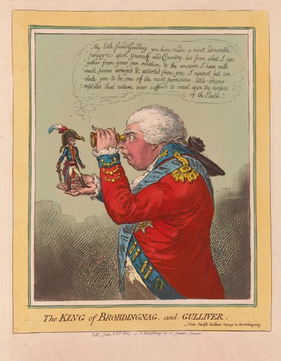Brobdingnag és Gulliver királya, kocsma. 1803 (kézzel színezett metszet) alkotó: James Gillray