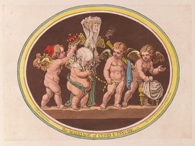 Cupido és Psyche házassága, pub. 1797 (kézzel színezett metszet) alkotó: James Gillray