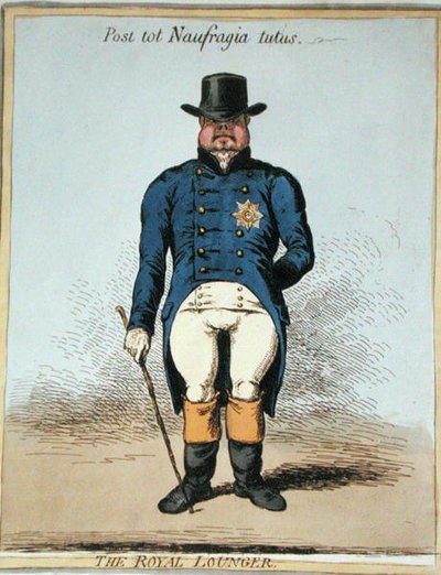The Royal Lounger (kézzel színezett rézkarc) alkotó: James Gillray