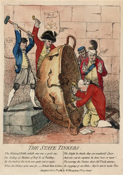 The State Tinkers, W. Humphrey, 1780. február 10. (kézzel színezett metszet) alkotó: James Gillray