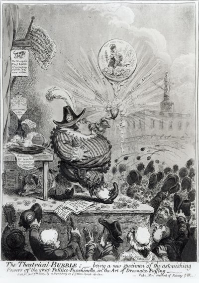 A Theatrical Bubble... Kiadó: Hannah Humphrey (fl.1778-1822) 1805 (rézkarc és aquatint) alkotó: James Gillray