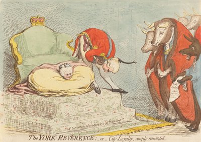A York iránti tisztelet; – vagy – A város iránti hűség bőségesen megjutalmazva alkotó: James Gillray