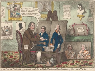 Két pár portré - John Horne Tooke ajánlja Nagy-Britannia minden elfogulatlan választójának alkotó: James Gillray