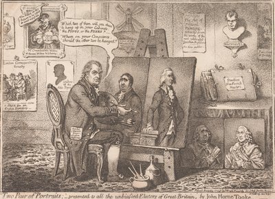 „Két pár portré”, Nagy-Britannia valamennyi elfogulatlan választójának bemutatva alkotó: James Gillray