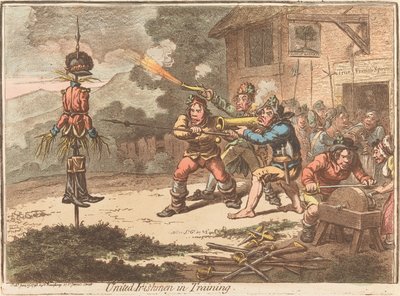 Egyesült írek kiképzésen alkotó: James Gillray