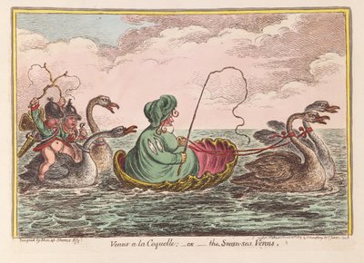 Venus a la Coquelle; vagy a Hattyú-tenger Vénusz, kocsma. 1809 (kézzel színezett metszet) alkotó: James Gillray