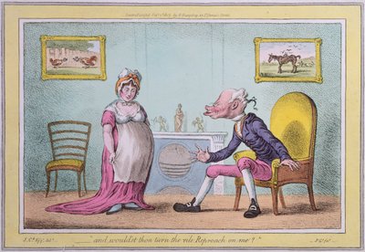 "És rám fordítod-e az aljas szemrehányást" Hannah Humphrey 1807-ben (kézzel színezett rézkarc) alkotó: James Gillray