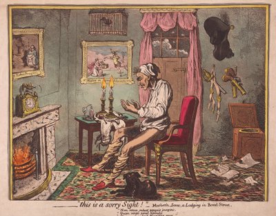 ?.Ez egy sajnálatos látvány! Kocsma. 1786 (kézzel színezett metszet) alkotó: James Gillray