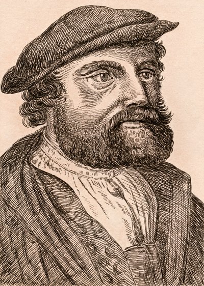 Hans Holbein, az ifjabb, illusztráció a „75 portréi híres festőkről autentikus eredetikről” címmel, Londonban, 1817. alkotó: James Girtin