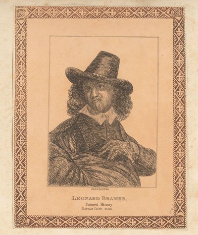 Portré van Leonaert Bramer Leonard Bramer (cím az objektumon) alkotó: James Girtin