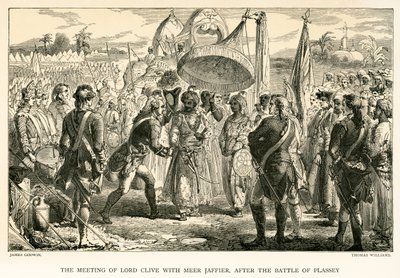Lord Clive találkozása Meer Jaffierrel a Plassey-i csata után (metszet) alkotó: James Godwin