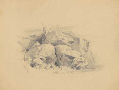 Rocks, 1839 (grafit szőtt papíron) alkotó: James Goodwin Clonney