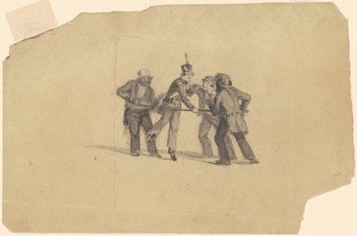 Tanulmány a "Militia Training" számára [recto] alkotó: James Goodwyn Clonney