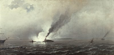 A monitor és a Merrimac, 1874-75 alkotó: James Hamilton