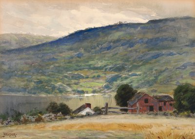 Domb és tó, 19. század vége – 20. század eleje. alkotó: James Henry Moser