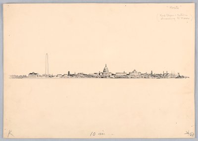 Washington Skyline, Design for Washington Board of Trade Dinner, 1908. május 13 alkotó: James Henry Moser