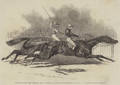 Pyrrhus the First és Sir Tatton Sykes küzdenek a Derby Stakes-ért Epsomban alkotó: James Herring