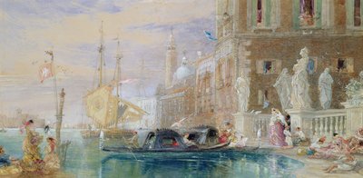 Szent György, Velence, 1860 körül (wc, gouache és ceruza papíron) alkotó: James Holland