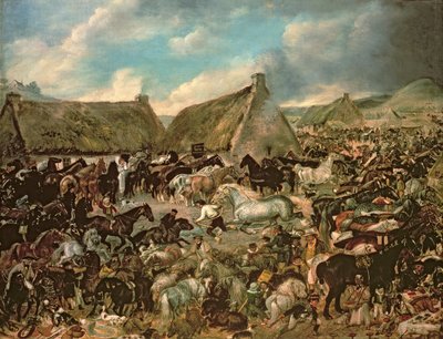 Lovak a Skirling vásáron alkotó: James Howe
