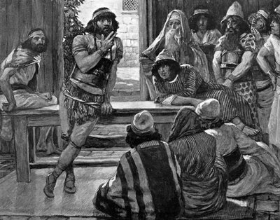 Sámson rejtvényt állít fel Tissottól – Biblia alkotó: James Jacques Joseph (after) Tissot