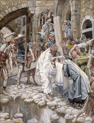 Egy szent asszony megtörli Jézus arcát, illusztráció: Krisztus élete, 1886-94 (wc és gouache kartonon) alkotó: James Jacques Joseph Tissot