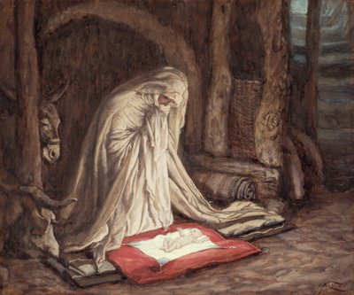 Urunk, Jézus Krisztus születése, illusztráció a Krisztus életéhez, 1886-94 körül (gouache kartonon) alkotó: James Jacques Joseph Tissot