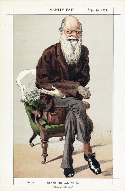Charles Darwin, Men of the Day, No. 33, Natural Selection, a Vanity Fair, pub. 1871 alkotó: James Jacques Joseph Tissot