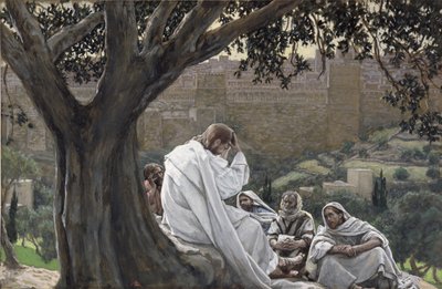 Krisztus megjövendöli a templom pusztulását, illusztráció a Krisztus életéhez, 1886-94 körül (wc és gouache kartonon) alkotó: James Jacques Joseph Tissot