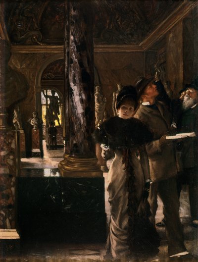Külföldi látogatók a Louvre-ban, 1880 körül alkotó: James Jacques Joseph Tissot