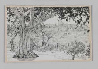 Félúton az Olajfák hegyére, illusztráció a mi Urunk Jézus Krisztus életéből alkotó: James Jacques Joseph Tissot