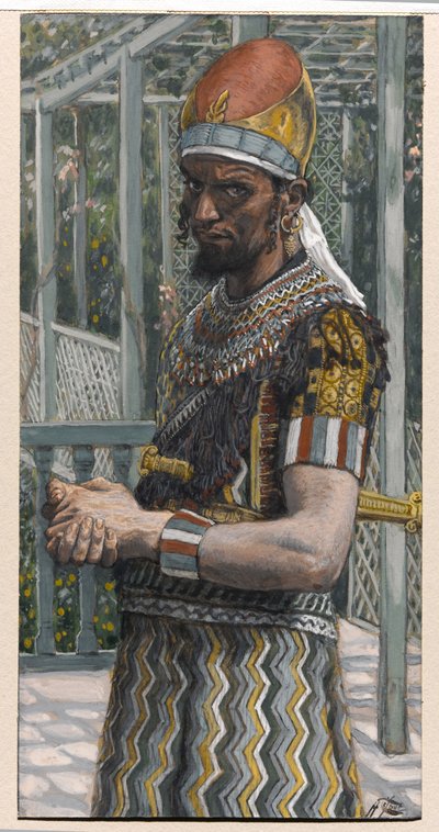 Heródes (Kr. e. 21-39), illusztráció a „Krisztus életéhez”, 1886-94 körül (akvarell és gouache kartonon) alkotó: James Jacques Joseph Tissot