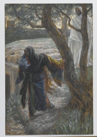 Jézus megjelenik Mária Magdolnának, illusztráció A mi Urunk Jézus Krisztus élete, 1886-94 (wc grafit fölött, papíron) alkotó: James Jacques Joseph Tissot