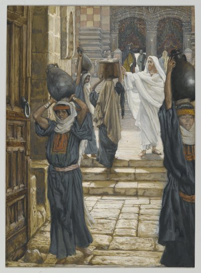 Jézus megtiltja a teherhordást a templom előterében, illusztráció: Urunk Jézus Krisztus élete, 1886-94 (wc grafit fölött, papíron) alkotó: James Jacques Joseph Tissot