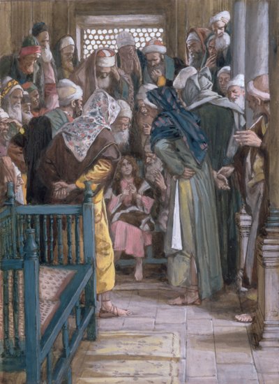 Jézus az orvosok között, illusztráció a Krisztus életéhez, 1886-96 (guache, kartonpapír) alkotó: James Jacques Joseph Tissot