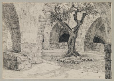 Az örmény kolostor melléképülete, Jeruzsálem, illusztráció az Urunk Jézus Krisztus életéből (tinta papíron) alkotó: James Jacques Joseph Tissot