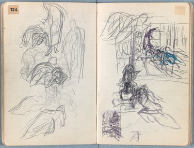 Oldalak a Vázlatok Urunk Jézus Krisztus életéhez című albumból, az 1880-as évek végén (grafit és mosás papíron) alkotó: James Jacques Joseph Tissot