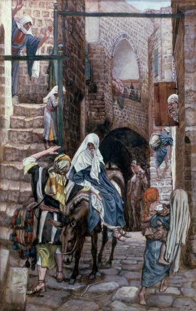 Szent József szállást keres Betlehemben, illusztráció a Krisztus életéhez, 1886-94 körül alkotó: James Jacques Joseph Tissot