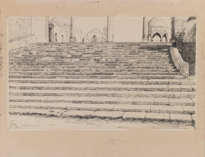 A Haram udvar lépcsőháza, illusztráció az Urunk Jézus Krisztus életéből (tinta és grafit kartonon) alkotó: James Jacques Joseph Tissot