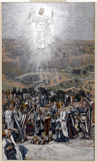 A mennybemenetel az Olajfák hegyéről, illusztráció a Krisztus életéhez, 1884-96 körül (wc és gouache kartonon) alkotó: James Jacques Joseph Tissot