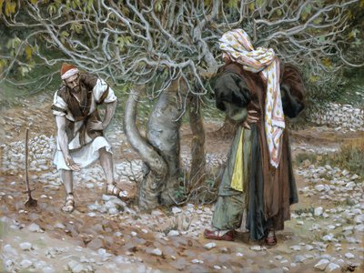 A meddő fügefa, illusztráció a Krisztus életéhez, 1886-94 körül (wc és gouache kartonon) alkotó: James Jacques Joseph Tissot
