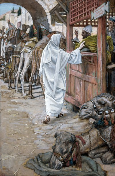 Szent Máté elhívása, illusztráció a Krisztus életéhez, 1886-94 körül (wc és gouache kartonon) alkotó: James Jacques Joseph Tissot