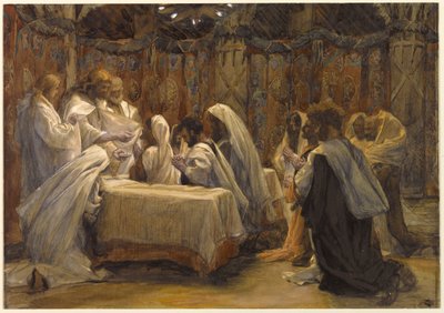 Az apostolok közössége, illusztráció a Krisztus életéhez, 1884-96 körül (wc és gouache kartonon) alkotó: James Jacques Joseph Tissot