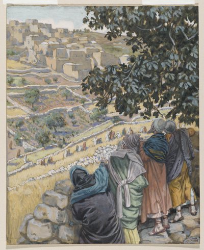A tanítványok búzát esznek, illusztráció a mi Urunk Jézus Krisztus életéből (wc grafit fölött, papíron) alkotó: James Jacques Joseph Tissot