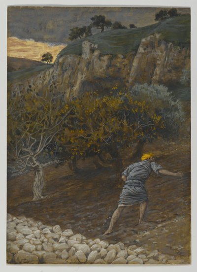 Az ellenség, aki vet, illusztráció a mi Urunk Jézus Krisztus életéből (wc grafit fölött, papíron) alkotó: James Jacques Joseph Tissot