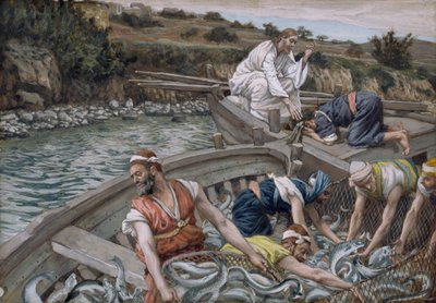 Az első csodálatos halvázlat, illusztráció a Krisztus életéhez, 1886-94 körül (wc és gouache kartonon) alkotó: James Jacques Joseph Tissot