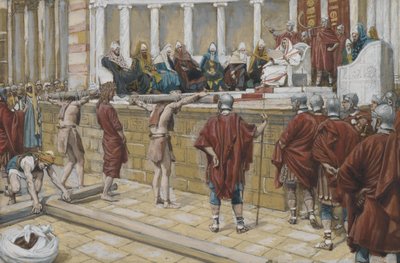 Ítélet a Gabbatáról, illusztráció az Urunk Jézus Krisztus élete című könyvből, 1886-94 (wc grafit fölött, papíron) alkotó: James Jacques Joseph Tissot
