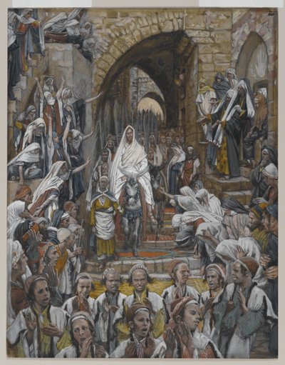 A körmenet a jeruzsálemi utcákon, illusztráció az Urunk, Jézus Krisztus élete című filmből, 1886-94 (wc grafit felett, papíron) alkotó: James Jacques Joseph Tissot